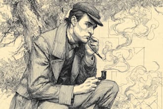 create free hand illustration fantasy with pen and ink