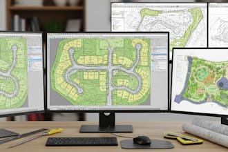 design professional land scale plans, site plans, subdivisions in autocad