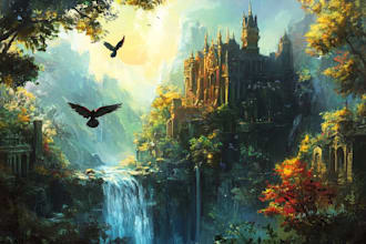 make artistic oil painting on oil canvas