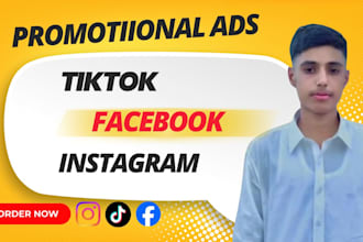 create  promotional ads for tiktok, facebook and instagram campagin expert