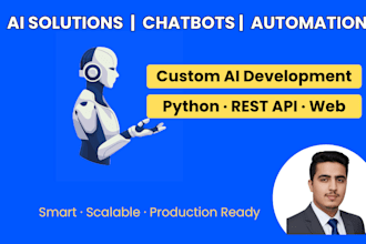 develop ai powered web application chatbot and python automation solution