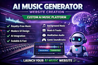 build software music website, ai music generator website, ai text to music app
