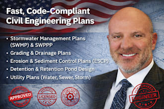 civil engineering, stormwater flow drainage, grading plan, building drawings pe