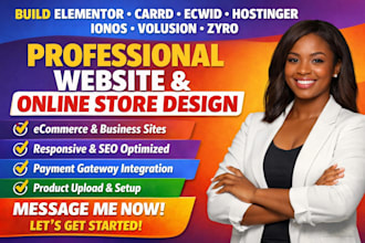 build elementor carrd ecwid hostinger ionos volusion zyro website strore design