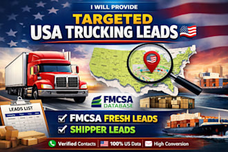 provide targeted USA trucking leads fmsca fresh leads shipper leads