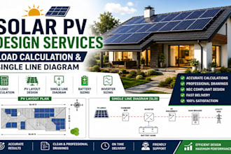 design solar pv plans with load calculation and single line diagram