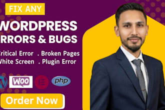 fix wordpress issues, fix wordpress error, wordpress bug fix, fix critical error