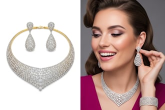 create realistic fashion jewelry mockup necklace wristband on ai fashion model