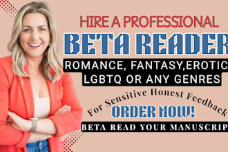 beta read dark romance fantasy, lgbtq erotica sensitivity or cozy mystery