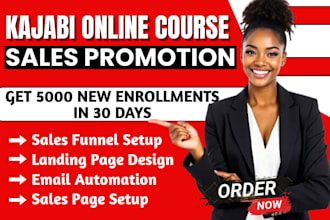 kajabi online course promotion, kajabi website design, udemy coaching course SEO
