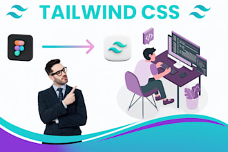convert figma to HTML, tailwind css, react, front end developer