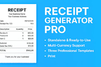 develop saas receipt generator app, ai invoice generator, ai billing system