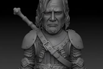 create realistic 3d burst sculpture models, characters, and figures for 3d print