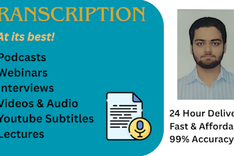 provide high quality audio or video transcription