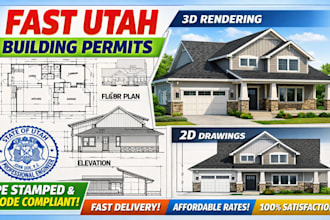 fast utah building architectural permit drawing with pe stamp code compliance