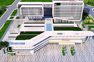 create 3d hospital, clinic, medical facilities