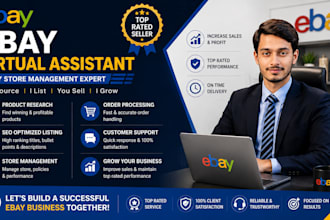 do ebay 2 step dropshipping , ebay listing , account management as your ebay VA