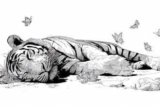 create a black and white pen and ink illustration