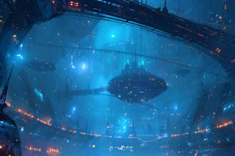 draw illustration of futuristic cyberpunk city