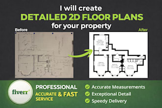 create detailed 2d floor plans