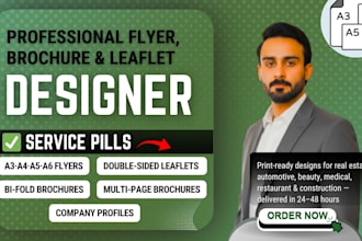 design a4, a5, a6 flyer, bifold brochure and leaflet for any business