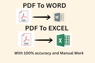 do PDF to excel or word conversion