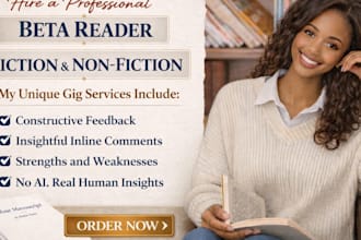 beta read, critique and review your romance, mystery,  or sci fi fiction