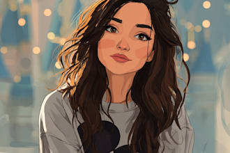draw a portrait in semi realism disney cartoon style