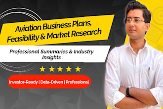 write aviation business plans, feasibility studies and market research reports