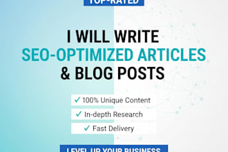 write SEO optimized blog posts and articles for your website