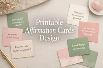 design printable affirmation cards for self love mindset motivation etsy product
