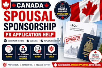 help with canada spousal sponsorship, PR application and document review