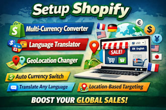 setup shopify multi currency converter language translator geolocation changer