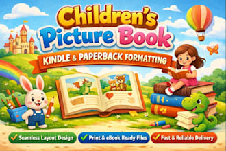 seamless format a childrens picture book for kindle or paperback layout design