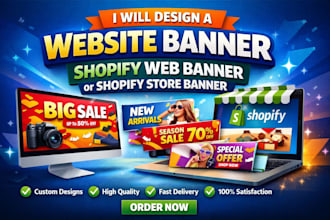 design a website banner, shopify web banner or shopify banner
