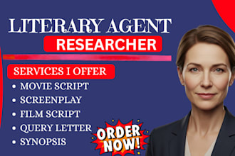 find active literary agent for movie script, film script, screenplay, manuscript