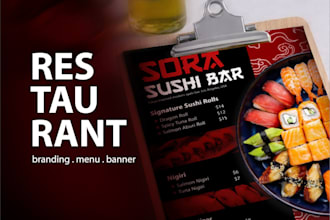 design complete branding menu posters and banners