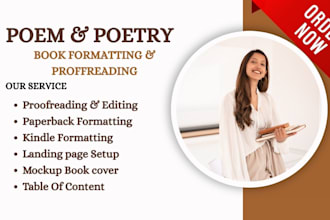 poetry book formatting book editor poetry book design children story book KDP