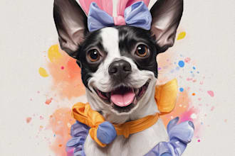 hand paint a portrait of your pet