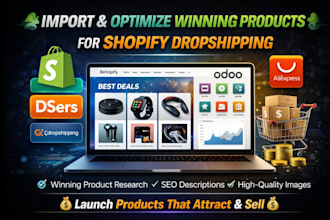 import and optimize winning products for shopify dropshipping