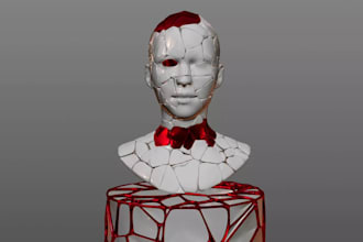 sculpt a realistic 3d head bust model 3d face and 3d model for 3d printing