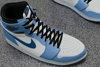 create realistic 3d shoe models and product renders