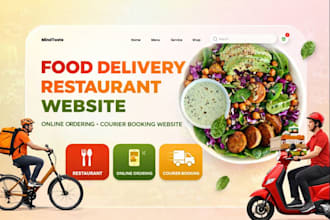 make food delivery restaurant website, online ordering, courier booking website