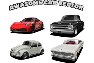 draw your car into detailed vector illustraton