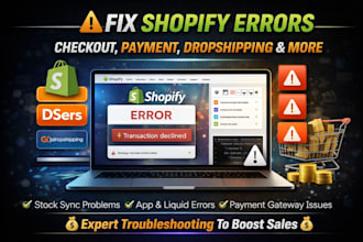 fix shopify stock sync, checkout payment app liquid and dropshipping errors