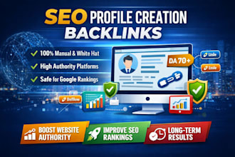 build 300 profile creation backlinks manually for SEO