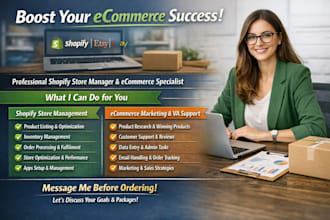 be shopify store manager boost etsy ebay sales marketing virtual assistance