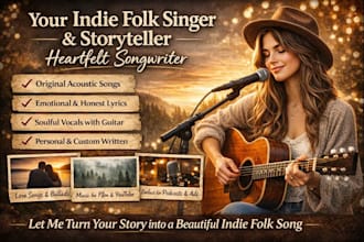 be your indie folk singer, acoustic storyteller, heartfelt songwriter