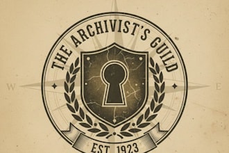 design a vintage keyhole logo with classic mystery and elegance