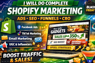 grow your shopify store with marketing, SEO, funnel, ads and email marketing